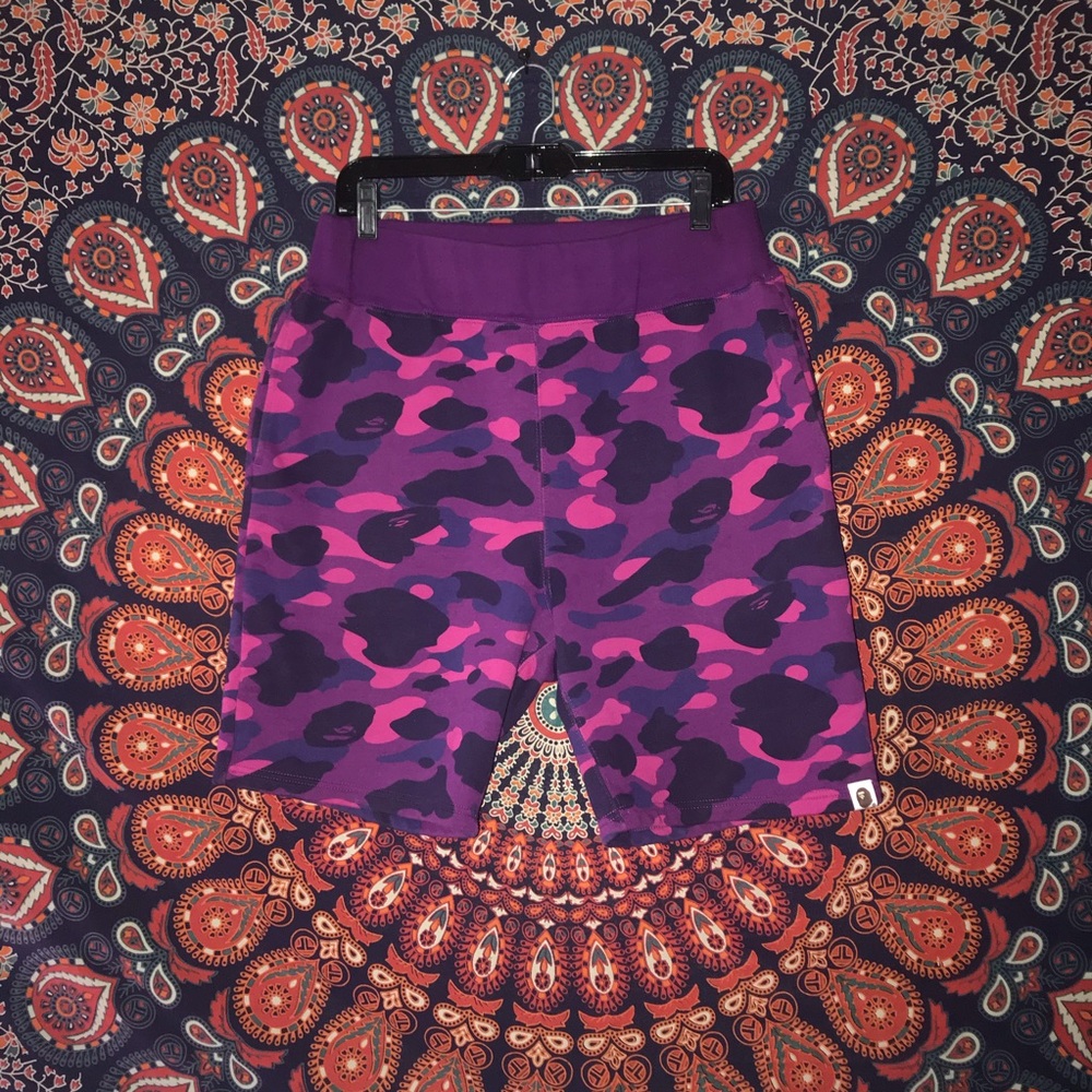 Bape Purple Camo Shorts